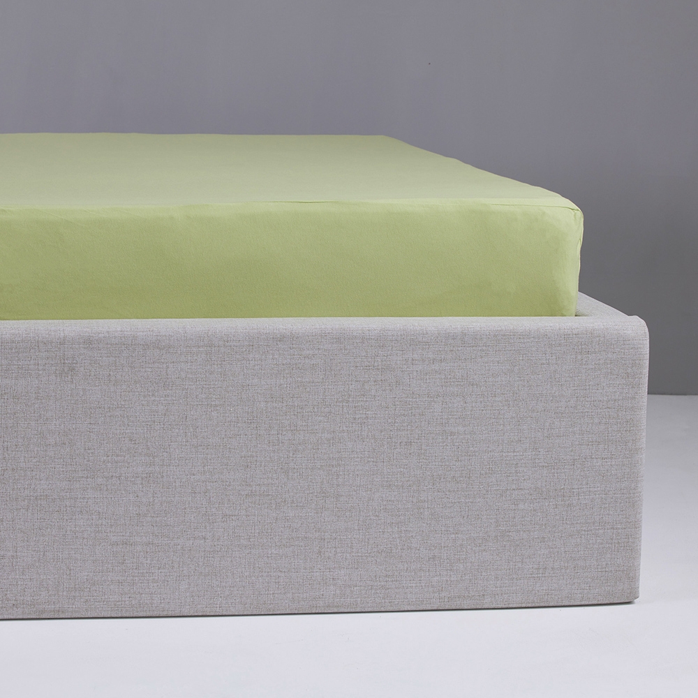 純棉素面特大床包-新芽綠產品圖