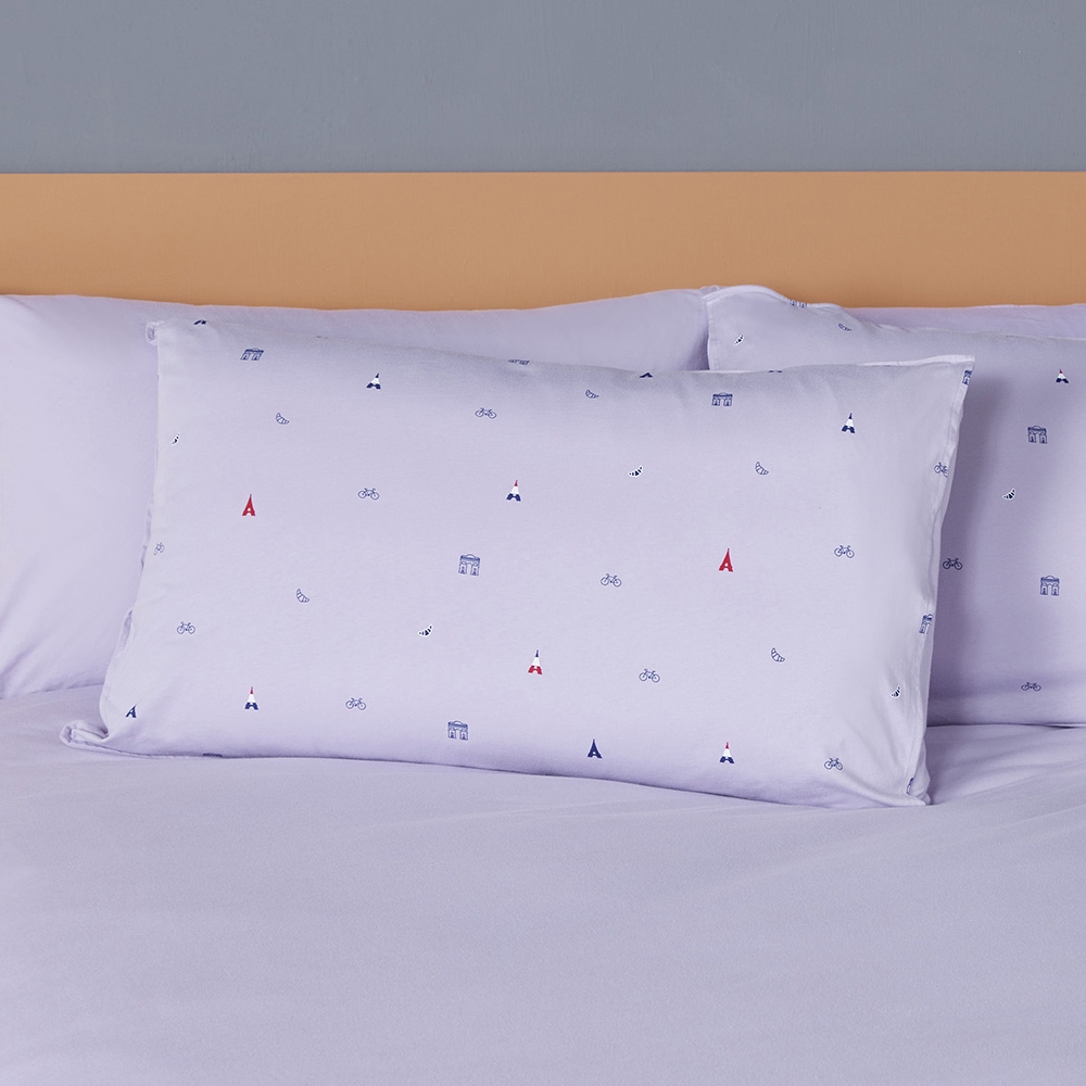 巴黎印花信封式枕套1入-薰衣草紫產品圖