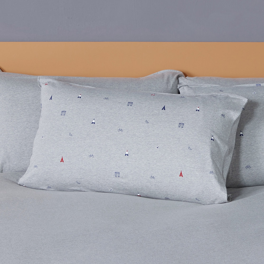 巴黎印花信封式枕套1入-迷霧灰產品圖