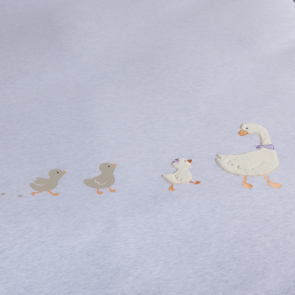 漫游鵝 被套+枕套組-銀白灰/奶霜杏產品圖