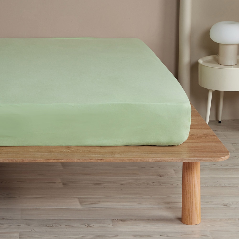 純棉素面床包-若草綠產品圖