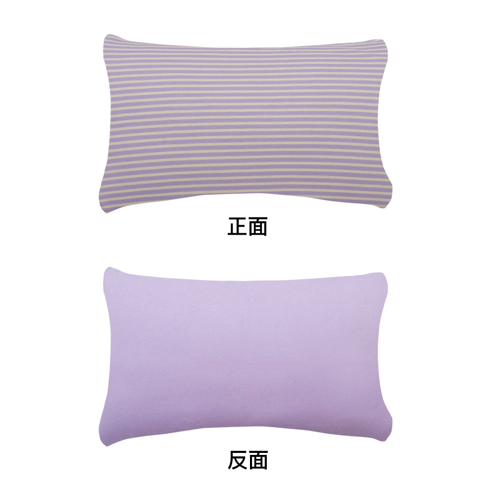 條紋拼接信封式枕套1入-薰衣草紫產品圖